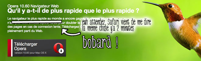 Opera, "navigateur le plus rapide au monde" ? Bobard !