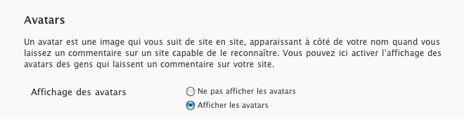 Activer les avatars sur WordPress