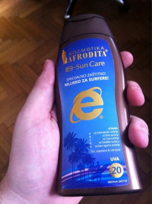 La crème solaire IE9