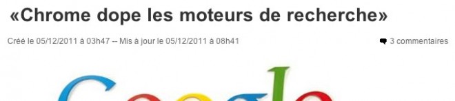 Chrome dope les moteurs de recherche