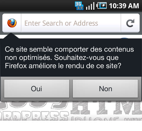 Une alerte pour les préfixes -webkit- sur Firefox Android