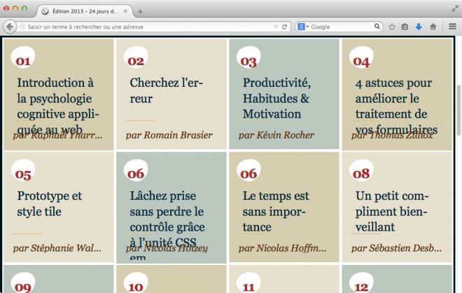 24 jours de web intégré tout en px en 2013