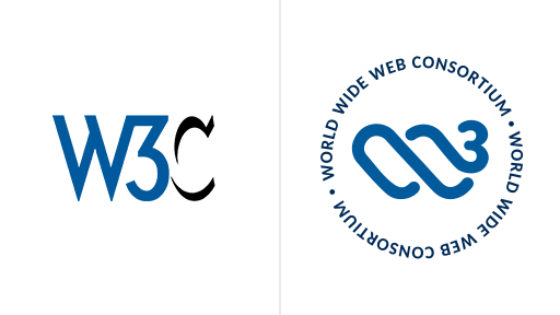 Comparaison du logo du W3C avant/après.